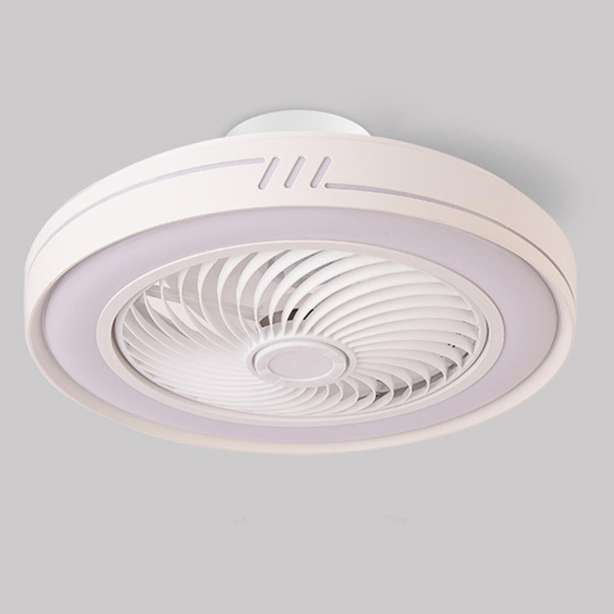 Simple Flush Mount Bladeless Ceiling Fan with Light Image - 15
