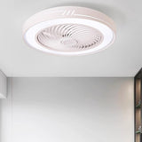 Simple Flush Mount Bladeless Ceiling Fan with Light Image - 17