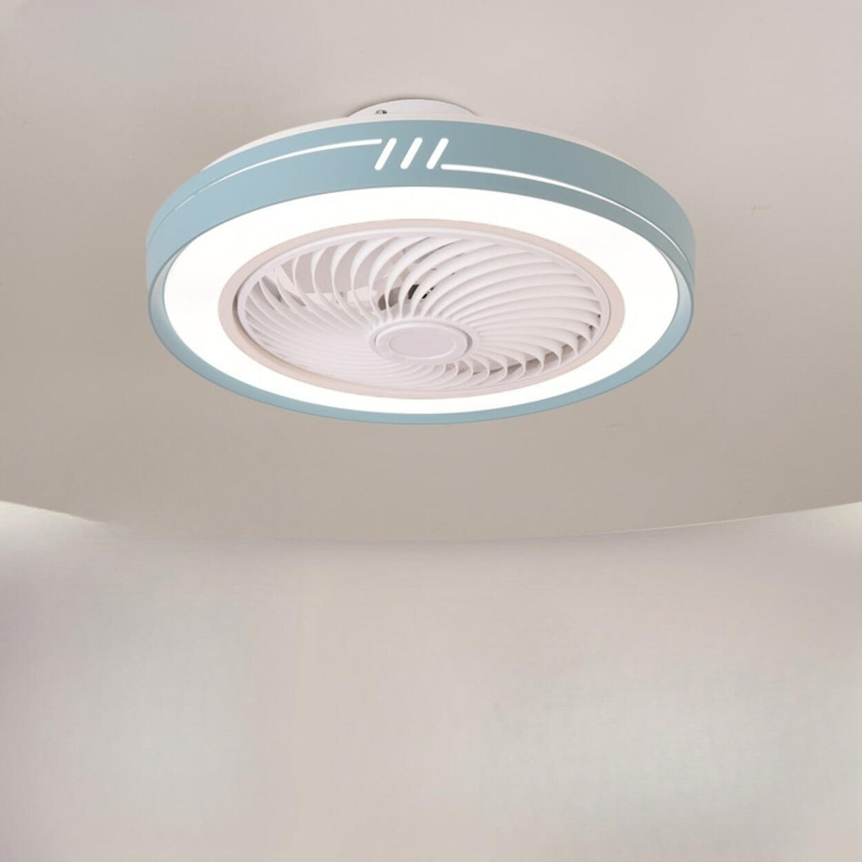 Simple Flush Mount Bladeless Ceiling Fan with Light Image - 2