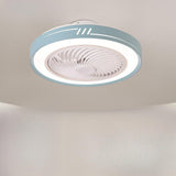 Simple Flush Mount Bladeless Ceiling Fan with Light Image - 2