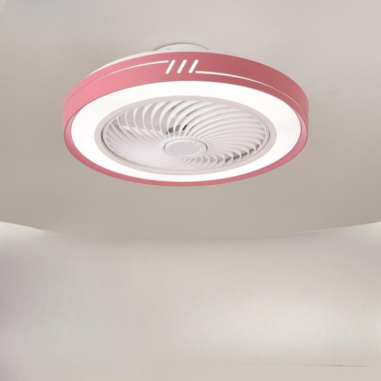 Simple Flush Mount Bladeless Ceiling Fan with Light Image - 4