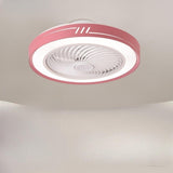 Simple Flush Mount Bladeless Ceiling Fan with Light Image - 4