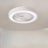 Simple Flush Mount Bladeless Ceiling Fan with Light Image - 5