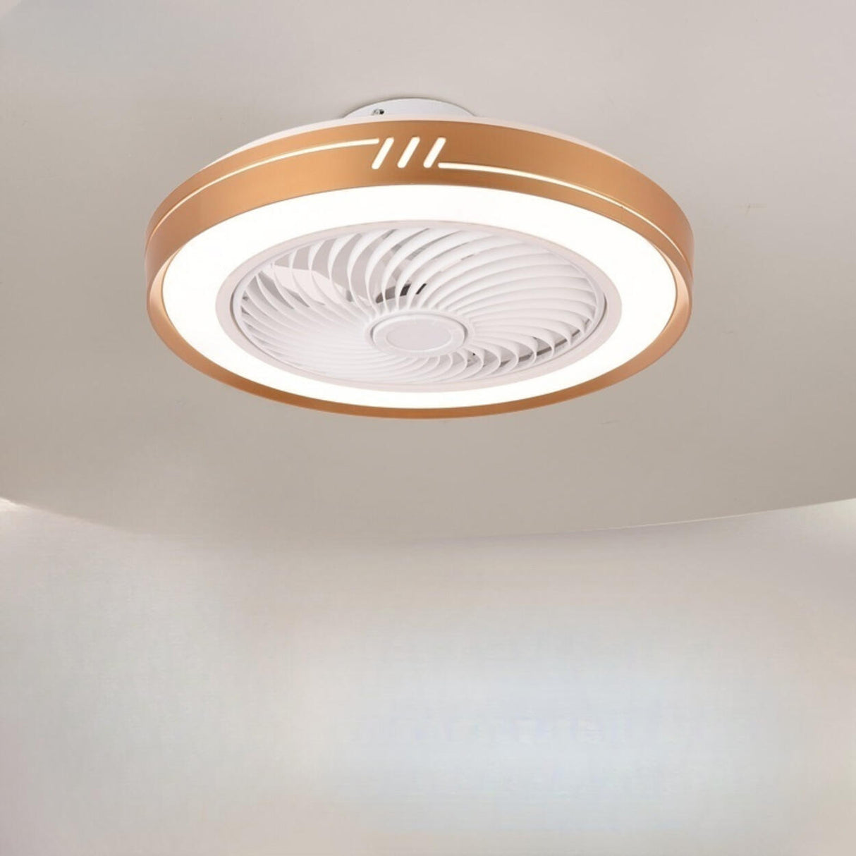 Simple Flush Mount Bladeless Ceiling Fan with Light Image - 9