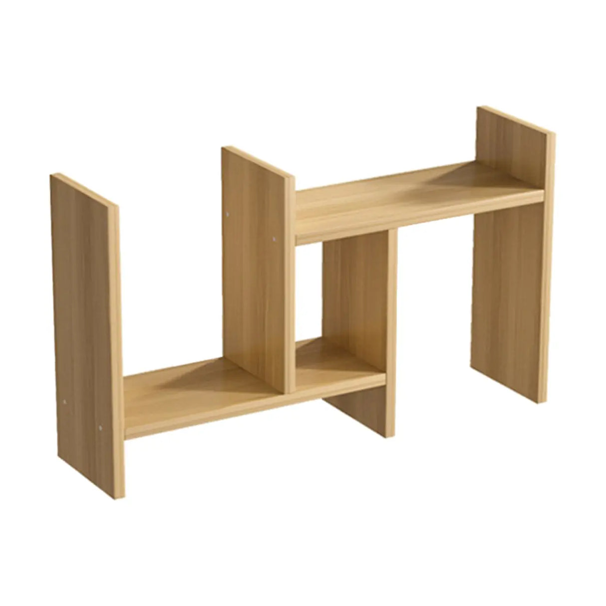 Simple Geometric Black Wood Desk Organizer Bookshelf Image - 10