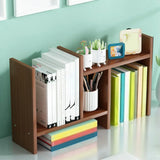 Simple Geometric Black Wood Desk Organizer Bookshelf Image - 13