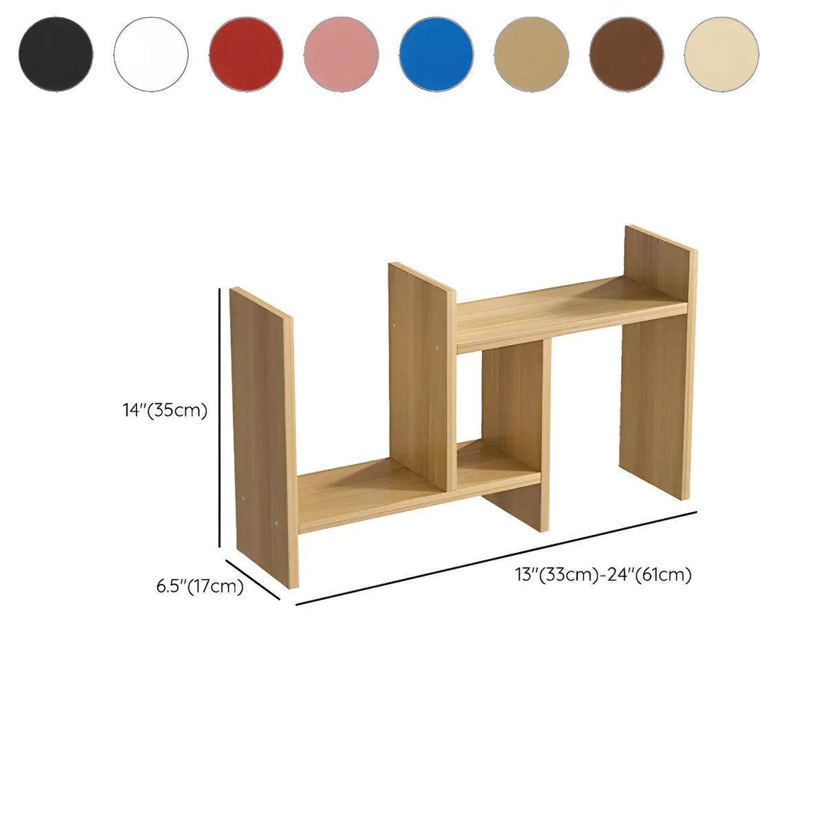 Simple Geometric Black Wood Desk Organizer Bookshelf 