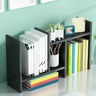 Simple Geometric Black Wood Desk Organizer Bookshelf Image - 2
