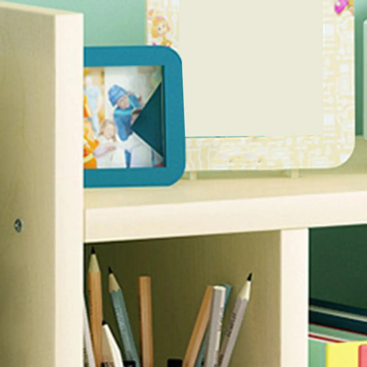 Simple Geometric Black Wood Desk Organizer Bookshelf Image - 6