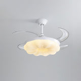 Simple Geometric Cone Clear Blade LED Ceiling Fan Light Image - 15