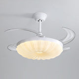 Simple Geometric Cone Clear Blade LED Ceiling Fan Light Image - 20