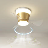 Simple Geometric Cone Clear Blade LED Ceiling Fan Light Image - 22