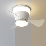 Simple Geometric Cone Clear Blade LED Ceiling Fan Light Image - 27