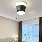 Simple Geometric Cone Clear Blade LED Ceiling Fan Light Image - 30
