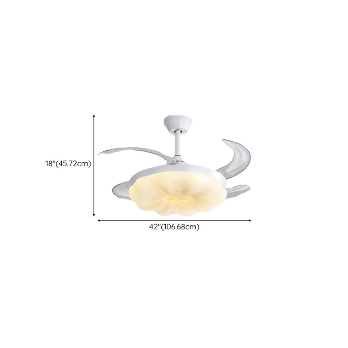 Simple Geometric Cone Clear Blade LED Ceiling Fan Light Image - 35