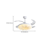 Simple Geometric Cone Clear Blade LED Ceiling Fan Light Image - 35