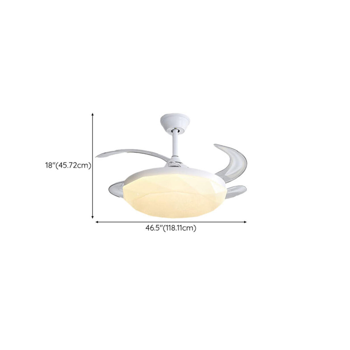 Simple Geometric Cone Clear Blade LED Ceiling Fan Light Image - 42