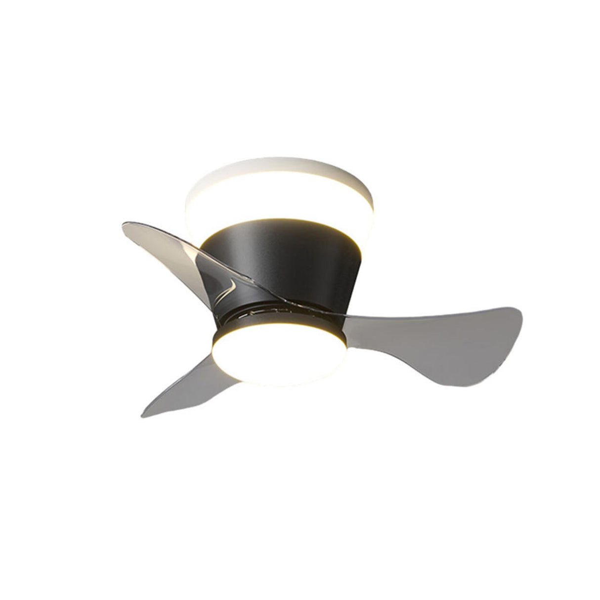 Simple Geometric Cone Clear Blade LED Ceiling Fan Light Image - 5