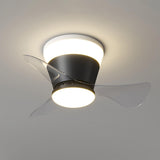 Simple Geometric Cone Clear Blade LED Ceiling Fan Light Image - 6