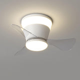 Simple Geometric Cone Clear Blade LED Ceiling Fan Light Image - 7