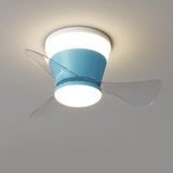 Simple Geometric Cone Clear Blade LED Ceiling Fan Light Image - 9