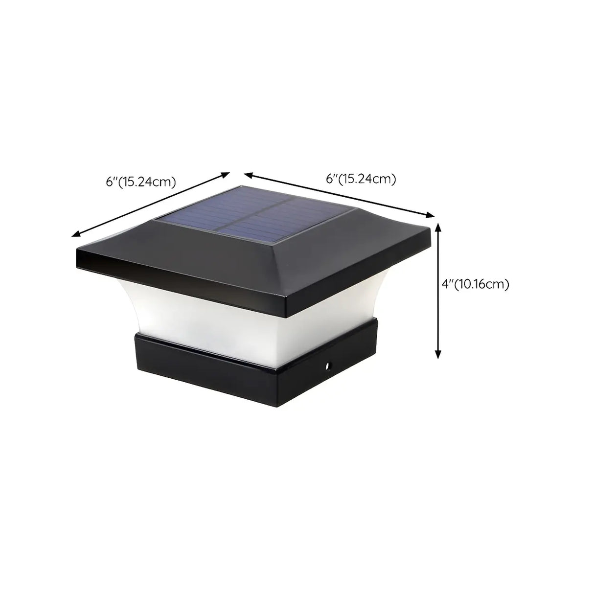 Simple Geometric Metal Outdoor Pillar Table Lamp Black 