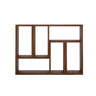 Simple Geometric Natural Wooden Open Wide Bookshelf Image - 3
