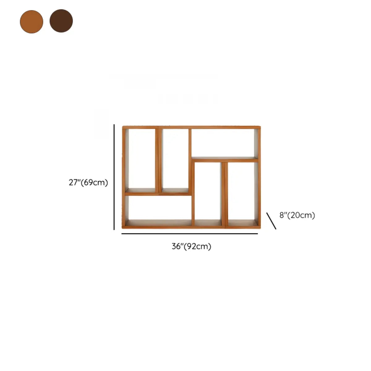 Simple Geometric Natural Wooden Open Wide Bookshelf 