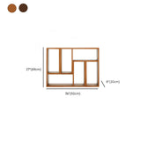 Simple Geometric Natural Wooden Open Wide Bookshelf #size