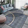 Simple Geometric Pattern Polyester Gray Area Rug Image - 15