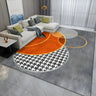 Simple Geometric Pattern Polyester Gray Area Rug Image - 7