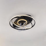 Simple Geometric Rings 7 Blade Ceiling Fan with Light Image - 12