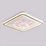 Simple Geometric Square Bladeless Ceiling Fan Light Image - 11