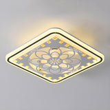 Simple Geometric Square Bladeless Ceiling Fan Light Image - 13