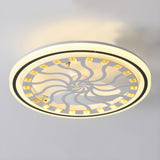 Simple Geometric Square Bladeless Ceiling Fan Light Image - 14