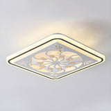 Simple Geometric Square Bladeless Ceiling Fan Light Image - 15