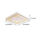Simple Geometric Square Bladeless Ceiling Fan Light Image - 25