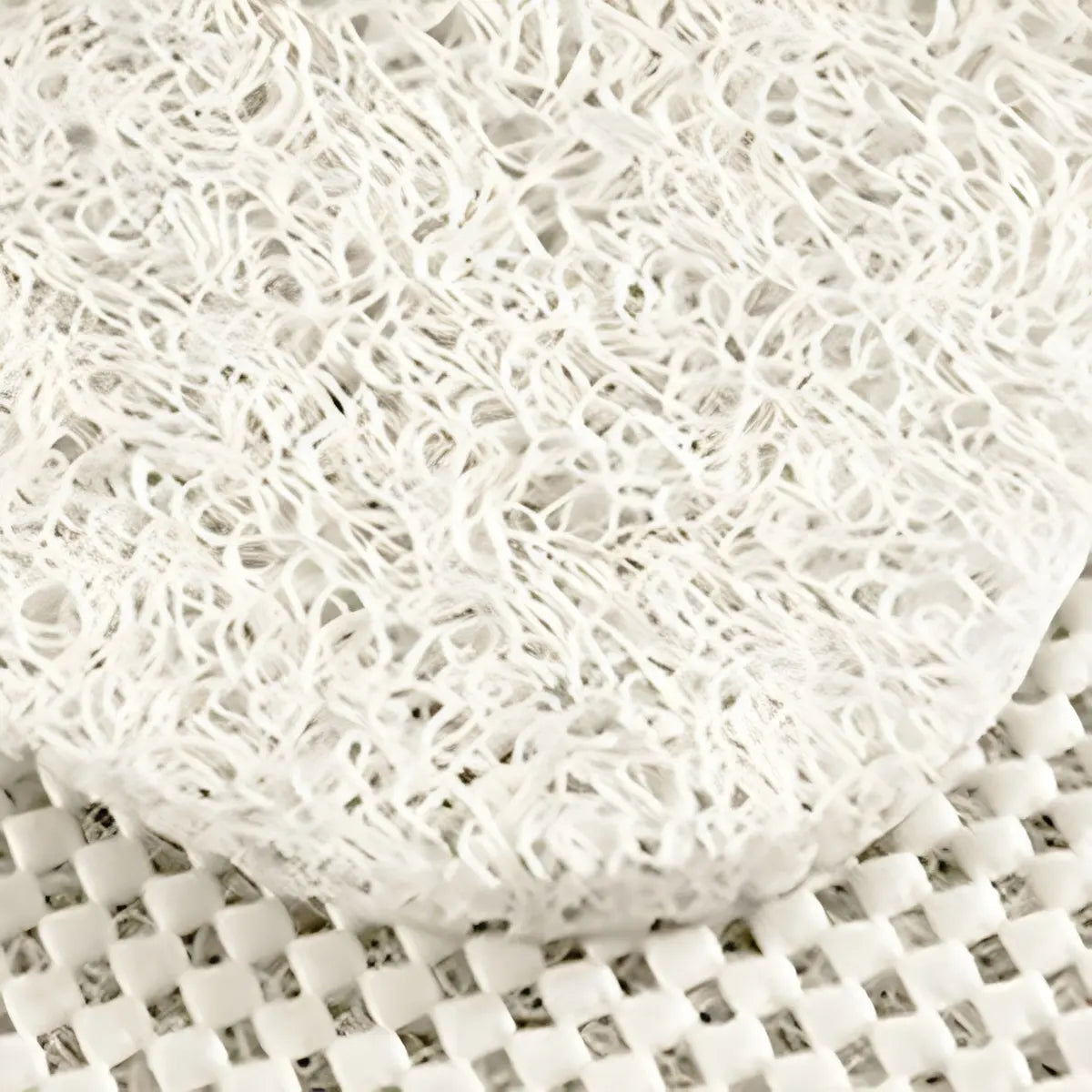 Simple Geometric Vinyl Beige Medium Non-Slip Area Rug Image - 4