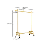 Simple Gold Metal Rolling Coat Rack with Hooks and Casters Image - 25