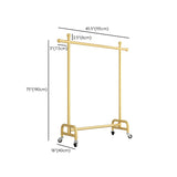 Simple Gold Metal Rolling Coat Rack with Hooks and Casters Image - 27