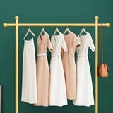 Simple Gold Metal Rolling Coat Rack with Hooks and Casters Image - 6