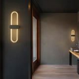 Simple Gold Oval LED Vanity Wall Light Fixtures Image - 13