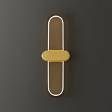 Simple Gold Oval LED Vanity Wall Light Fixtures Image - 6