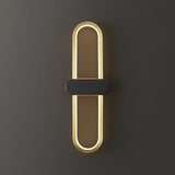 Simple Gold Oval LED Vanity Wall Light Fixtures Image - 7