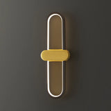 Simple Gold Oval LED Vanity Wall Light Fixtures Image - 9