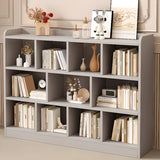 Simple Gray Rectangular Closed Storage Wide Bookcase Image - 1