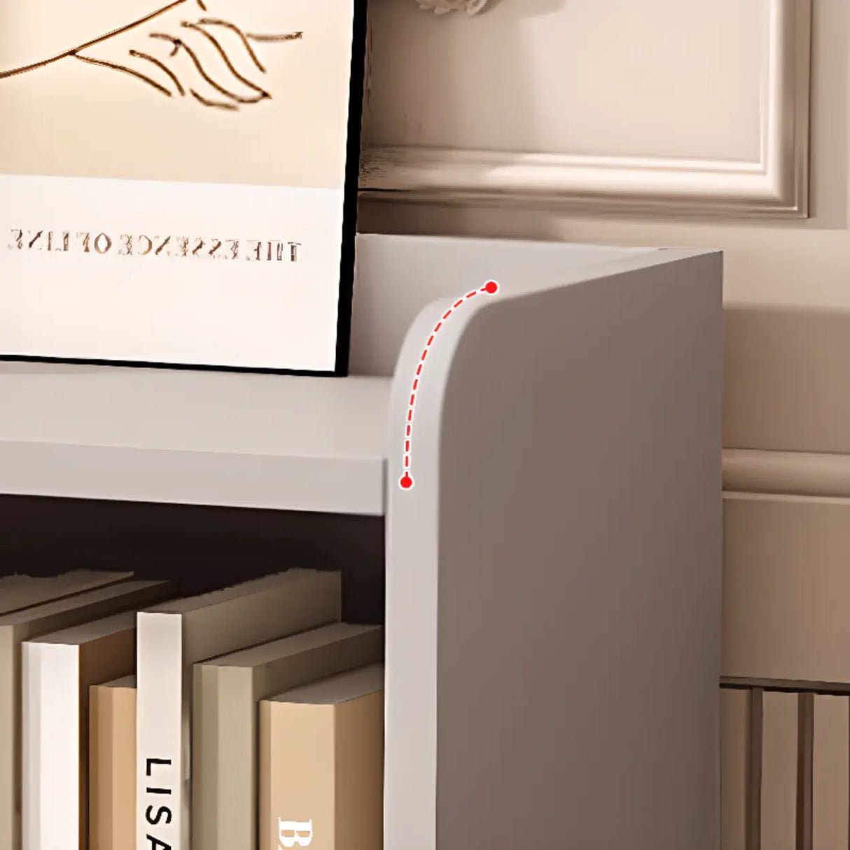 Simple Gray Rectangular Closed Storage Wide Bookcase Image - 12