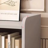 Simple Gray Rectangular Closed Storage Wide Bookcase Image - 12