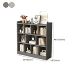 Simple Gray Rectangular Closed Storage Wide Bookcase Image - 27