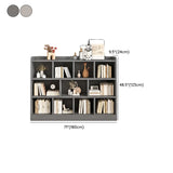 Simple Gray Rectangular Closed Storage Wide Bookcase Image - 29